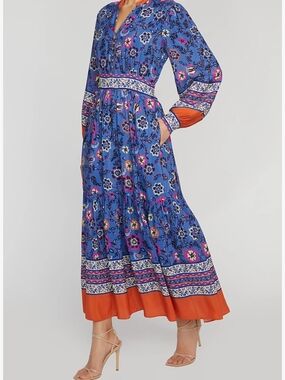This Elie Tahari Annaleise Floral Long Sleeve Tiered Dress